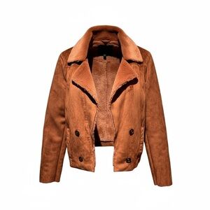 Rock & Roll  Women's Faux Suede Western Jacket Bull Skull Embroidered Size M